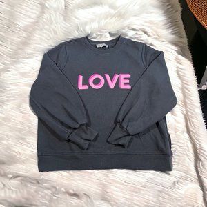 Marled by RC Women’s "Love" Fleece‎ Pullover Crewneck Sweatshirt Black Size Lg